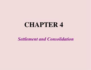 Settlement and Consolidation