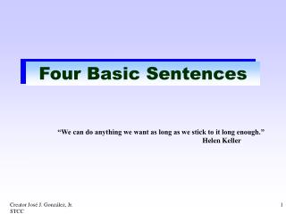 Four Basic Sentences