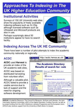 Approaches To Indexing in The UK Higher Education Community