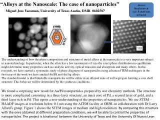 “Alloys at the Nanoscale: The case of nanoparticles”