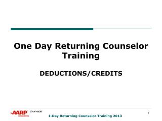 One Day Returning Counselor Training