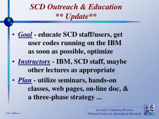 SCD Outreach & Education ** Update**