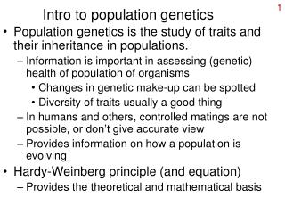 Intro to population genetics