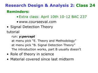 Research Design & Analysis 2: Class 24