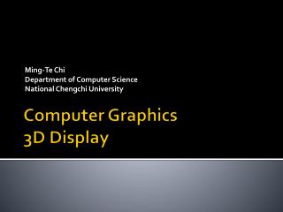 Computer Graphics 3D Display