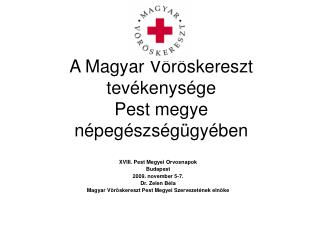 A Magyar Vöröskereszt tevékenysége Pest megye népegészségügyében