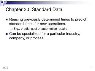Chapter 30: Standard Data