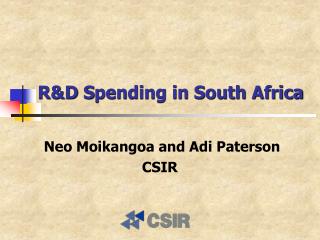 R&amp;D S pending in South Africa