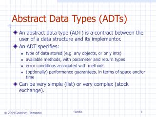 Abstract Data Types (ADTs)