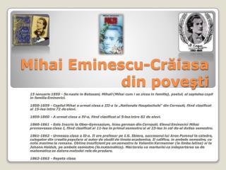 Mihai Eminescu-Cr ă iasa din poveşti