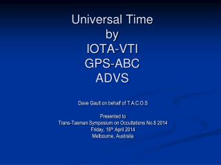 Universal Time by IOTA-VTI GPS-ABC ADVS