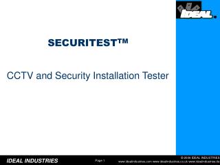 CCTV and Security Installation Tester