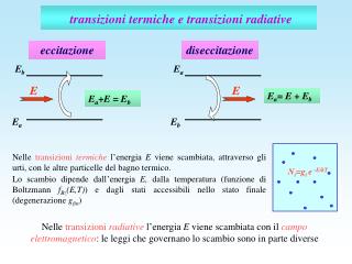 transizioni termiche e transizioni radiative