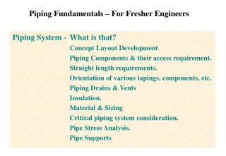 Piping Fundamentals – For Fresher Engineers