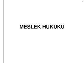 MESLEK HUKUKU