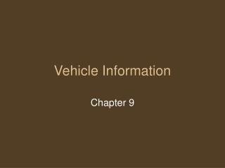 Vehicle Information