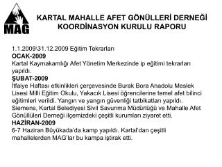 1.1.2009\31.12.2009 Eğitim Tekrarları OCAK-2009