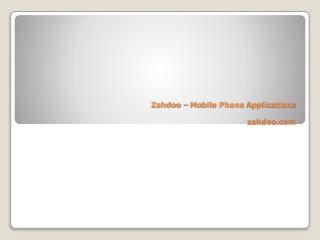Zahdoo – Mobile Phone Applications