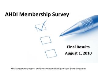 AHDI Membership Survey