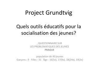 Project Grundtvig Quels outils éducatifs pour la socialisation des jeunes?