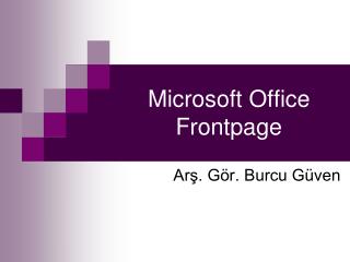 Microsoft Office Frontpage