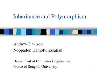 Inheritance and Polymorphism