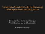 Compressive Structured Light for Recovering Inhomogeneous Participating Media