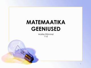 MATEMAATIKA GEENIUSED