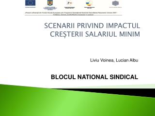 SCENARII PRIVIND IMPACTUL CRE ȘTERII SALARIUL MINIM