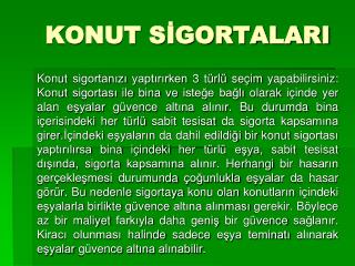 KONUT SİGORTALARI