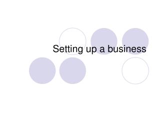 Setting up a business