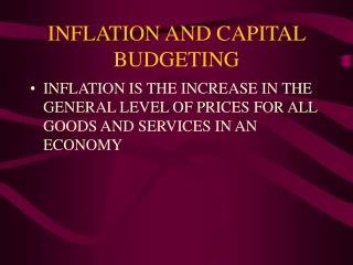 INFLATION AND CAPITAL BUDGETING