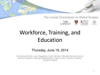 Workforce, Training, and Education