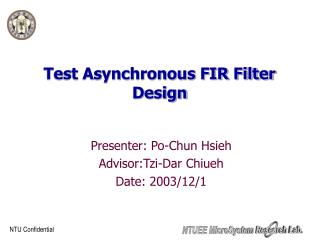 Test Asynchronous FIR Filter Design