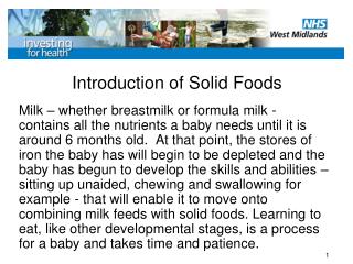 Introduction of Solid Foods