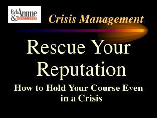 Crisis Management