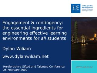 Hertfordshire Gifted and Talented Conference, 25 February 2009