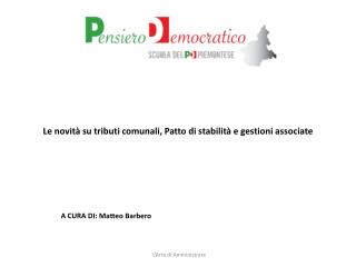 Le novità su tributi comunali, Patto di stabilità e gestioni associate