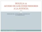 BOLILLA 12 ACCESO DE LOS CONSUMIDORES A LA JUSTICIA