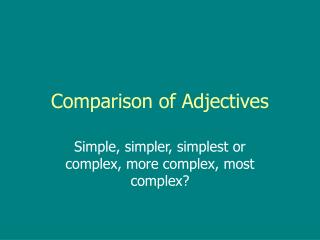 Comparison of Adjectives