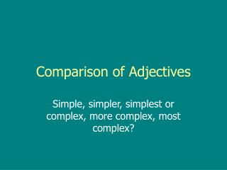 Comparison of Adjectives