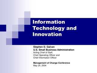 Information Technology and Innovation