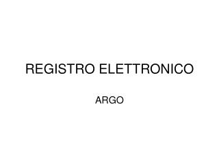 REGISTRO ELETTRONICO