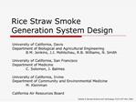 Rice Straw Smoke Generation System Design