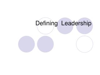 Defining Leadership