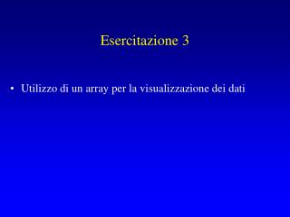 Esercitazione 3