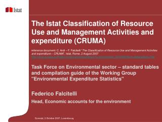 Task Force on Environmental sector – standard tables and compilation guide of the Working Group