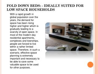 All That You Need To Know About Fold Down Beds
