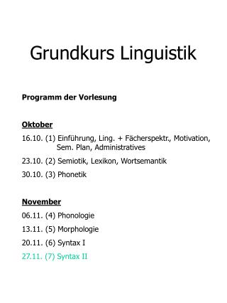 Grundkurs Linguistik