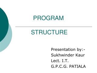 PROGRAM STRUCTURE